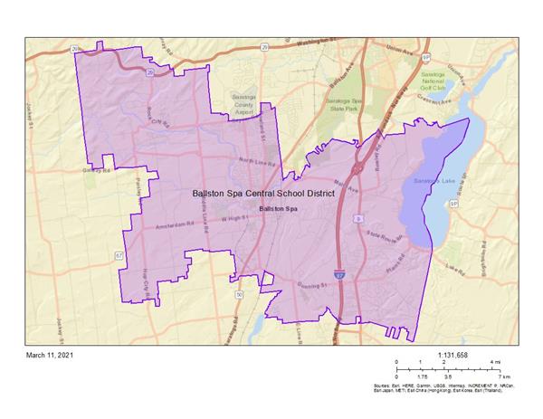 Map of the Ballston Spa School District zone